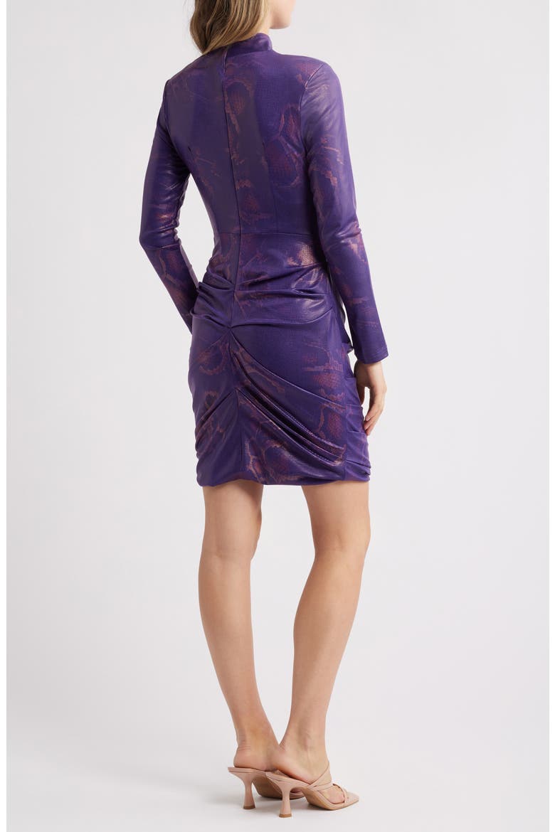 Prince Metallic Snakeskin Print Long Sleeve Dress, Alternate, color, PURPLE
