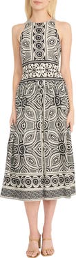 Donna Morgan Halter Neck Linen Blend Midi Dress
