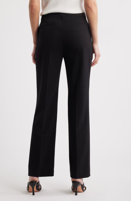 Tahari Asl Bird Eye Straight Leg Pants In Black