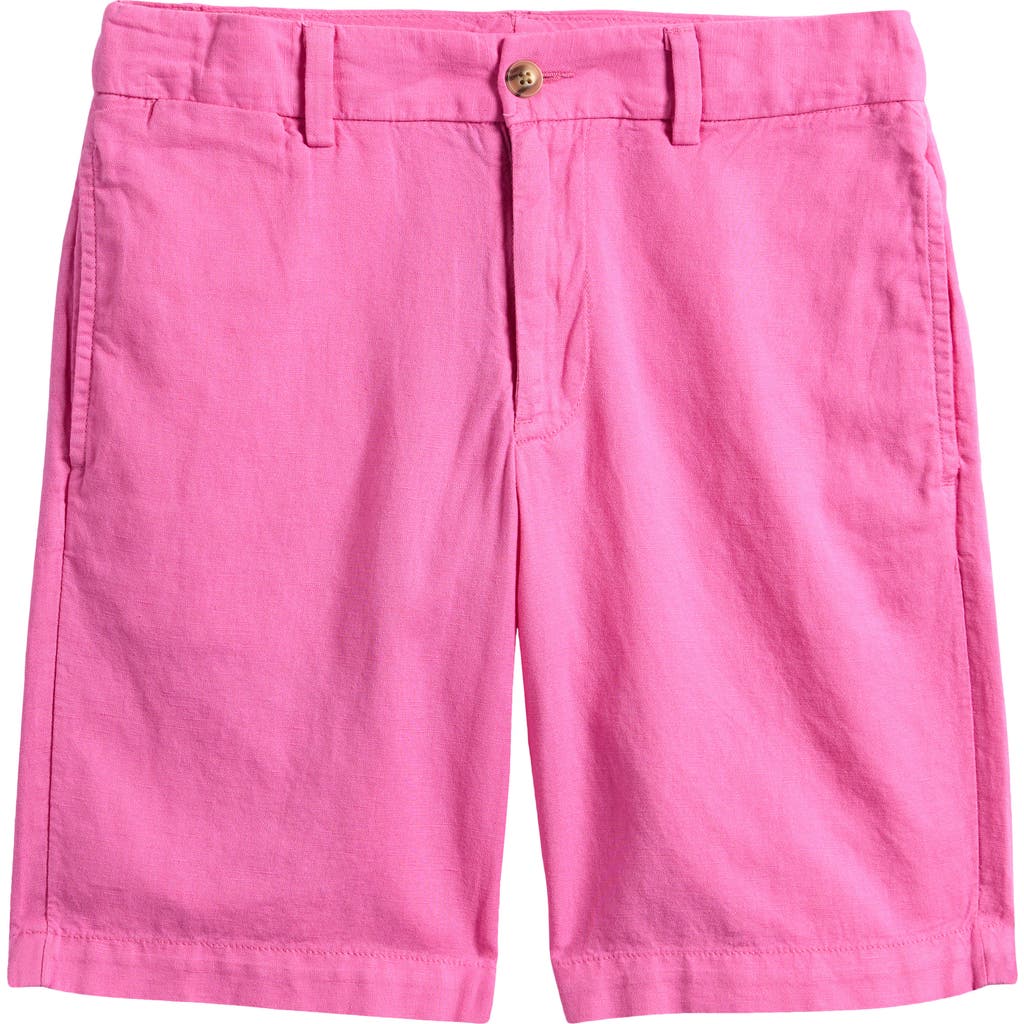 Polo Ralph Lauren Kids' Preppy Flat Front Linen & Cotton Shorts In Laguna Pink
