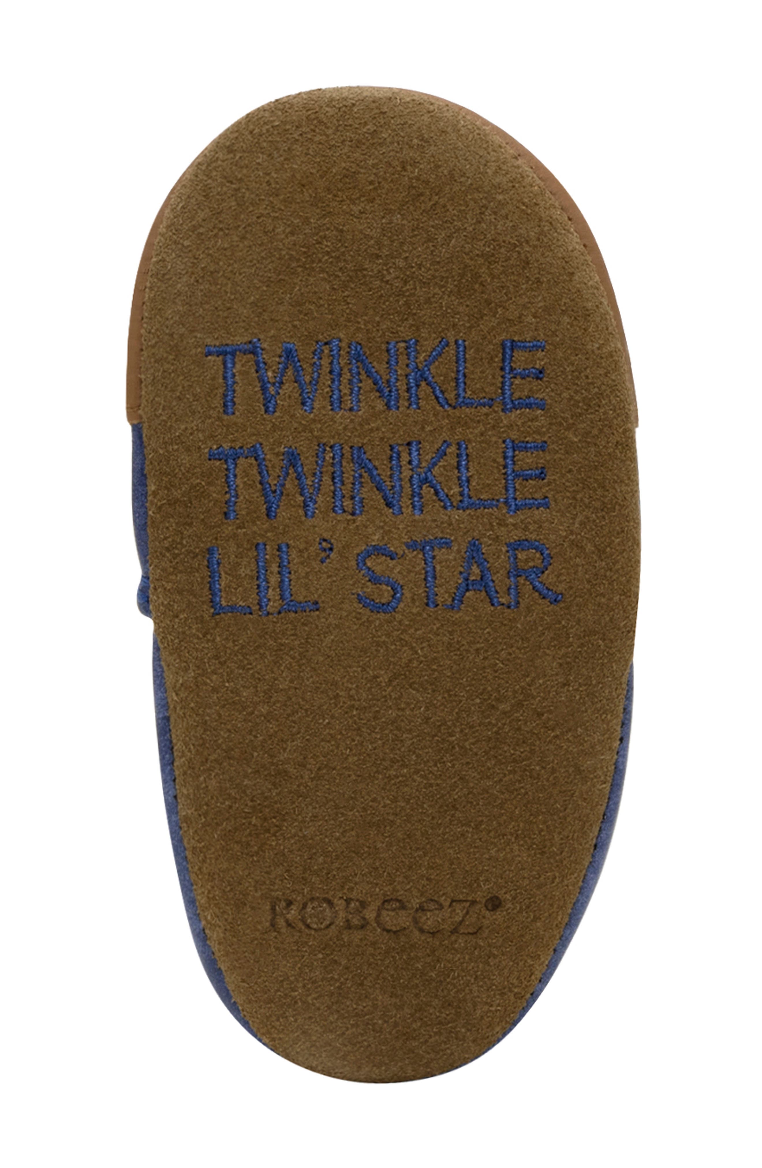 Robeez<sup>®</sup> Under the Stars Crib Shoe, Alternate, color, Dark Blue