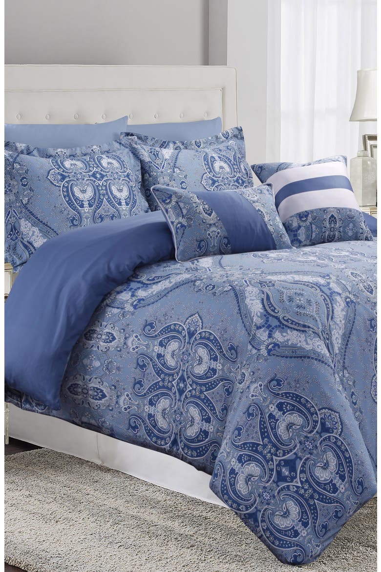Atlantis Cotton Duvet Cover & Sham Set, Main, color, BLUE