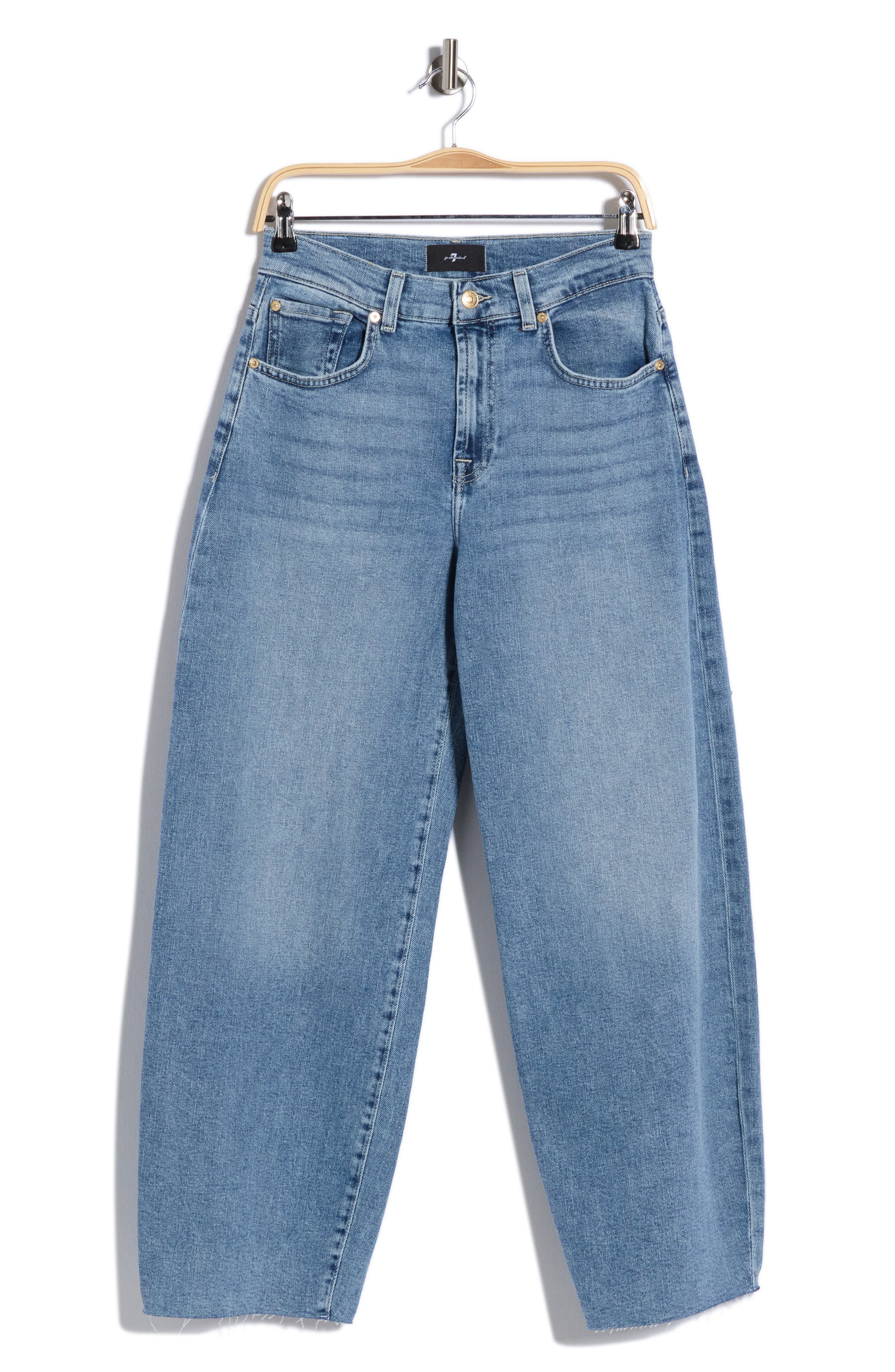 7 For All Mankind Bonnie High Waist Raw Hem Curvilinear Jeans