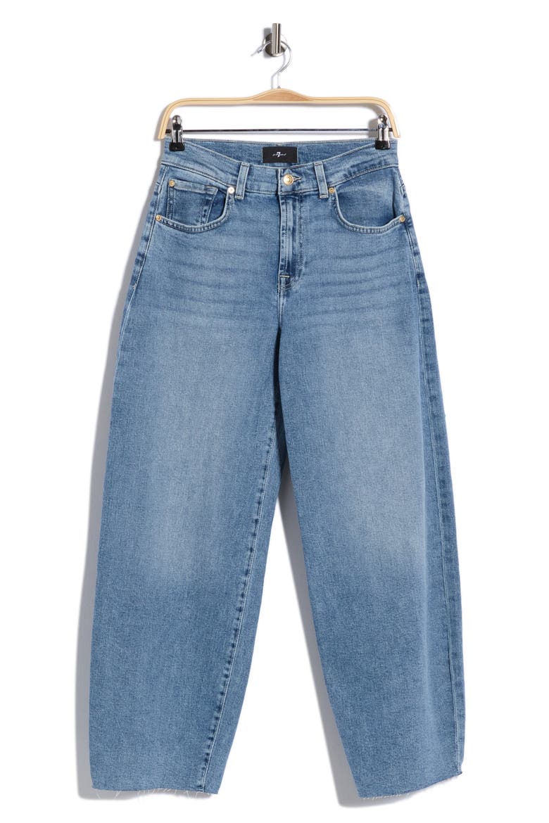 Bonnie High Waist Raw Hem Curvilinear Jeans, Alternate, color, NEWPORT BEACH
