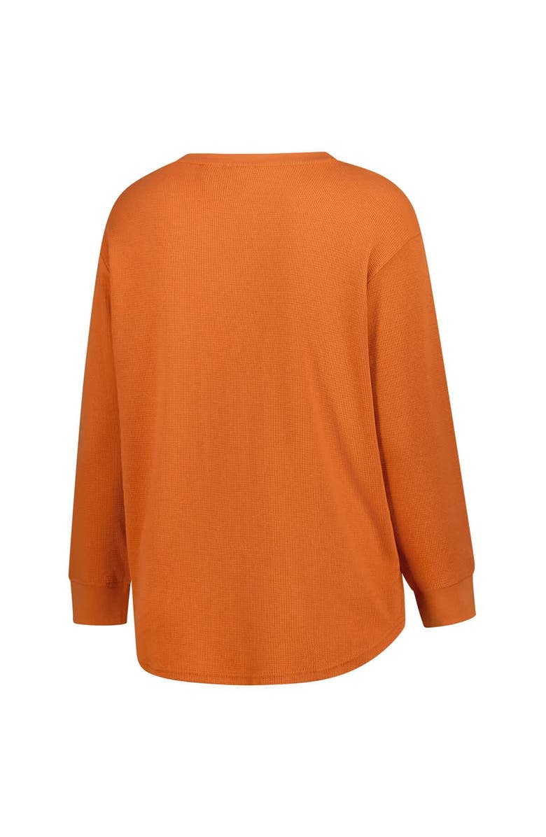 FANATICS Women's Fanatics Burnt Orange Texas Longhorns Lace-Up Waffle Knit Plus Size Long Sleeve T-Shirt, Alternate, color, Burnt Orange