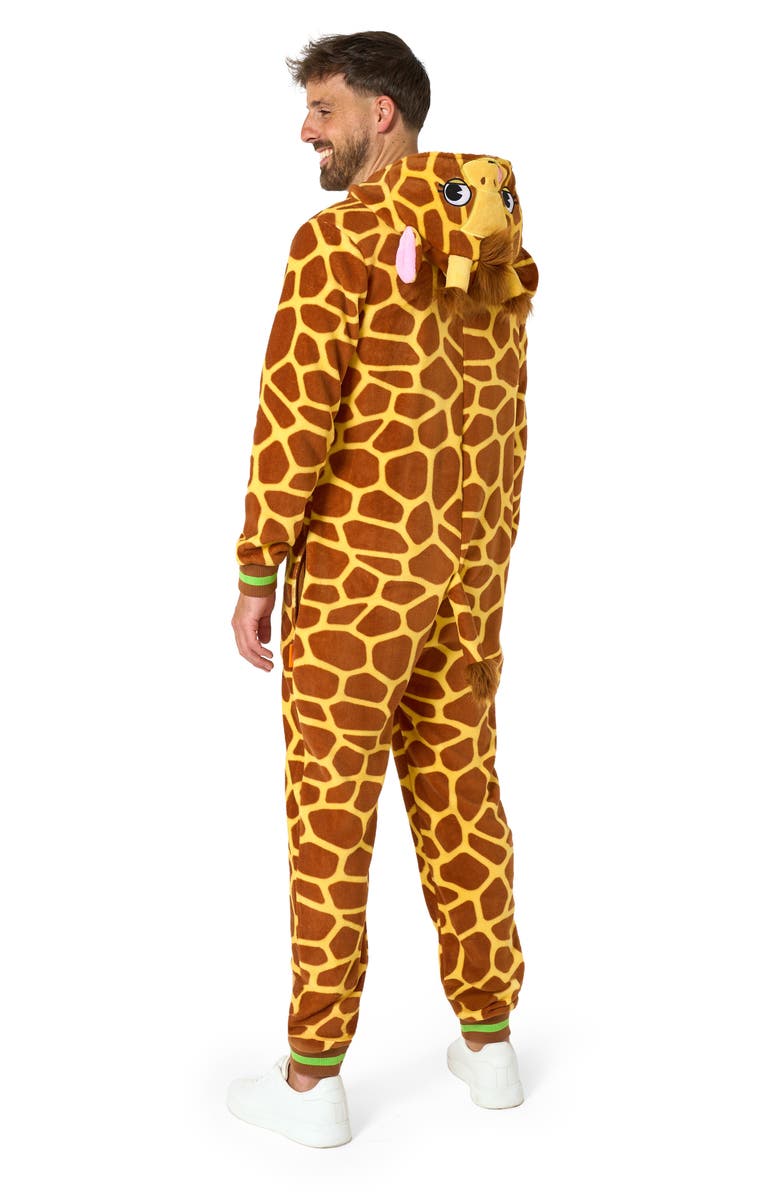 OppoSuits Giraffe Hooded Fleece Costume Jumpsuit, Alternate, color, Beige