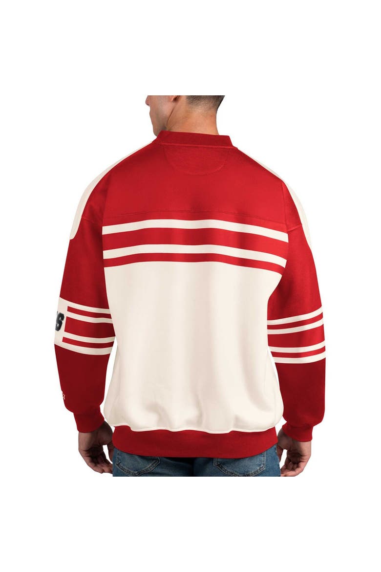 Men's Starter White Carolina Hurricanes Defense Fleece Crewneck Pullover Sweatshirt, Alternate, color, White