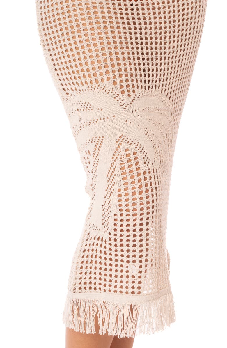 Maaji Vanilla Cream Tano Sheer Cover-Up Skirt, Alternate, color, Open Beige