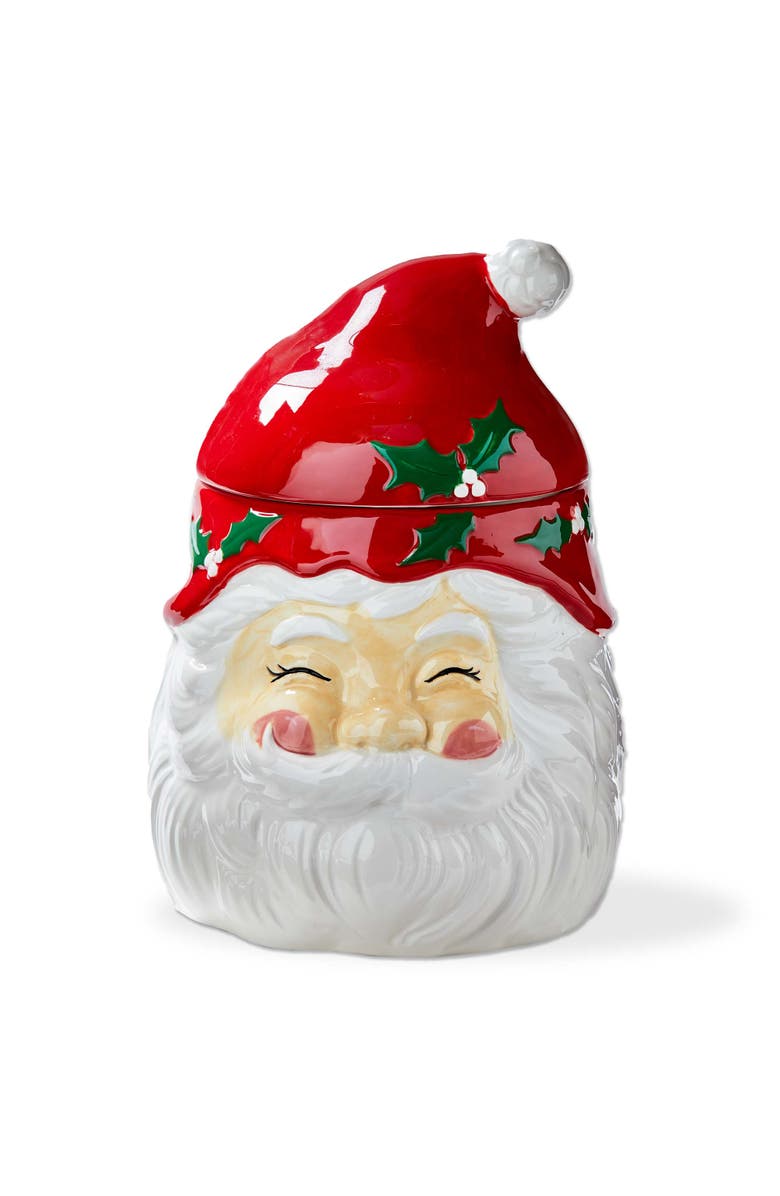 tag Vintage Santa Cookie Jar Decorative Christmas Kitchen Canister, Main, color, Red