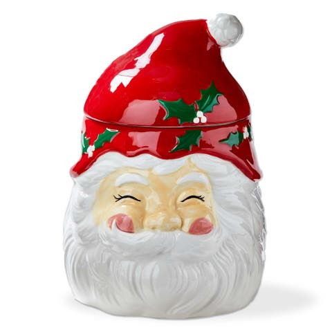 Vintage Santa Cookie Jar Decorative Christmas Kitchen Canister