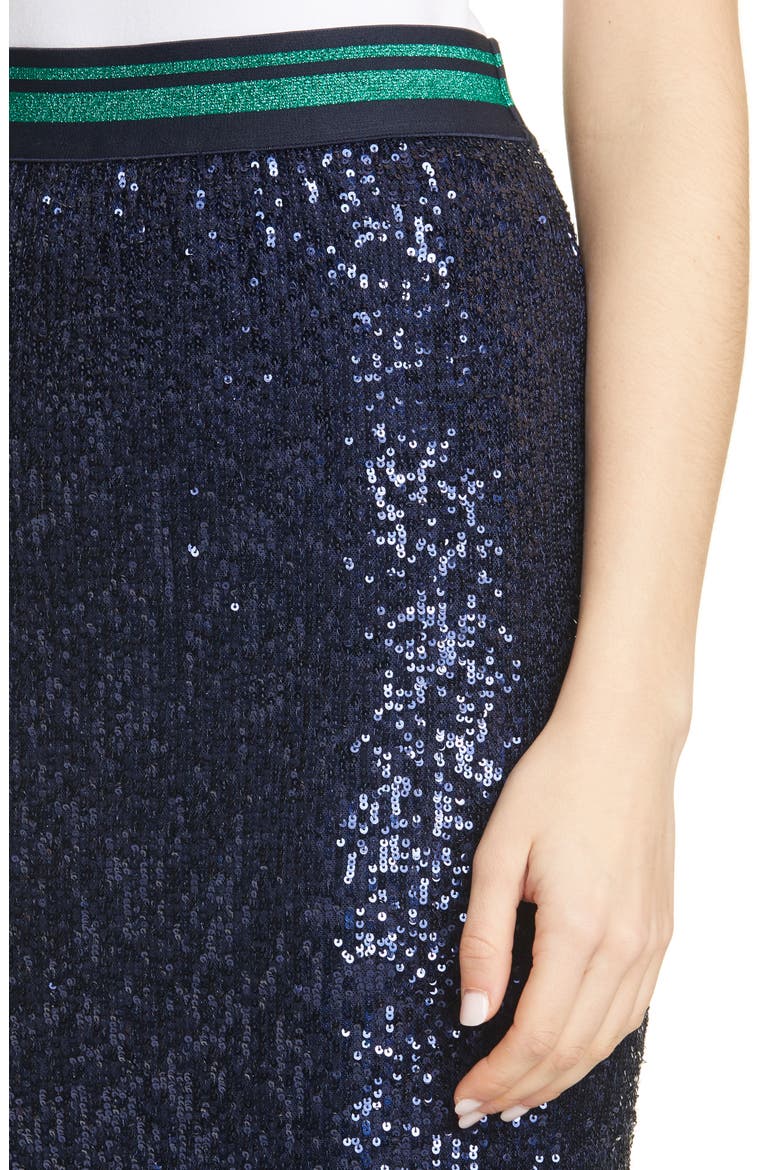 Sequin Pencil Skirt, Alternate, color, DK-BLUE