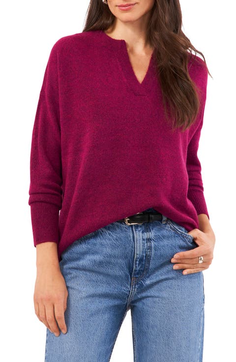 Drop Shoulder V-Neck Sweater