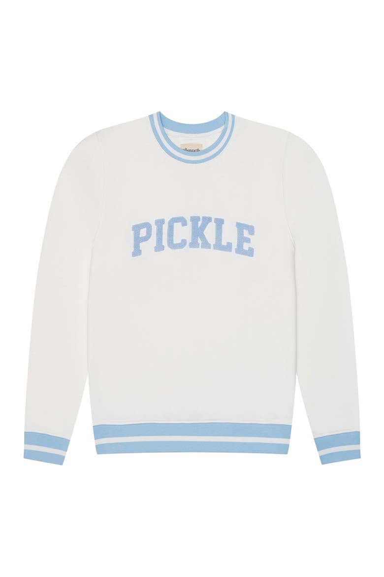 Elle Women's Sweatshirt Collegiate Pickle, Main, color, Ivory / Light Blue