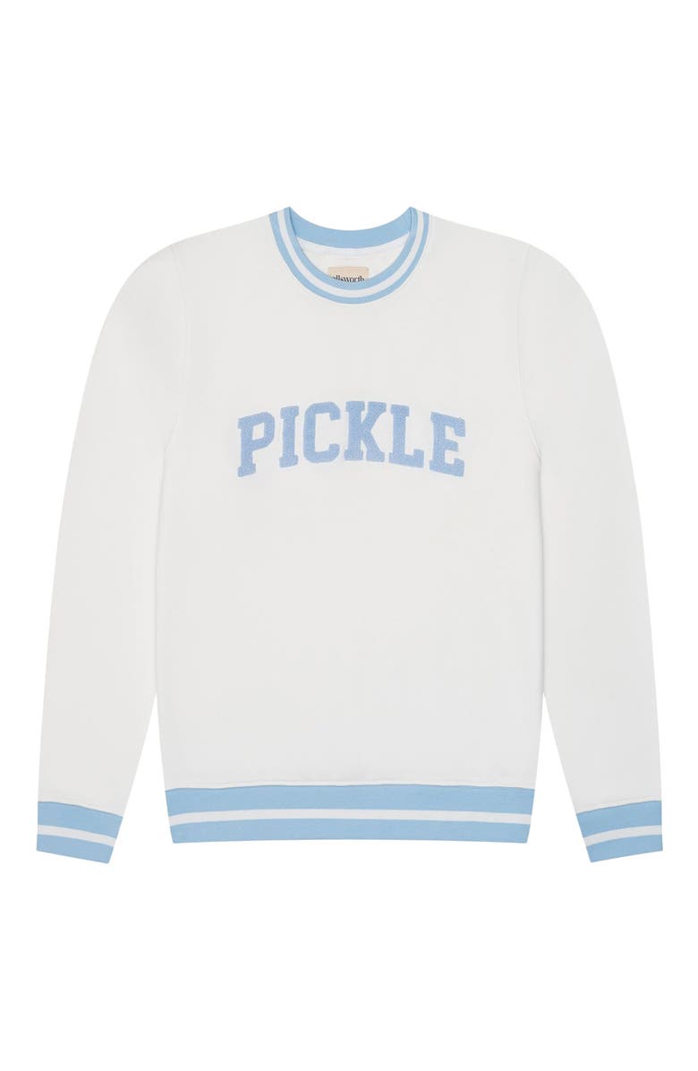 Ellsworth + Ivey Elle Women's Sweatshirt Collegiate Pickle, Main, color, Ivory / Light Blue