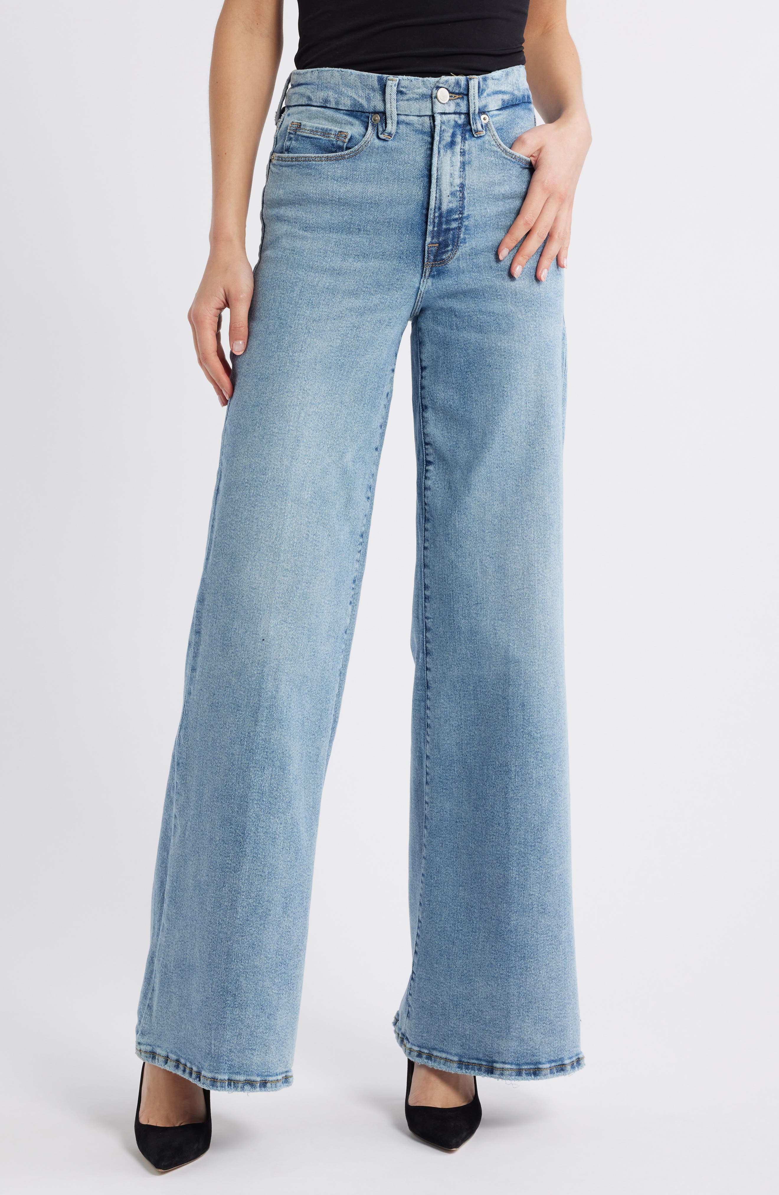 Good American Good Waist High Waist Palazzo Jeans