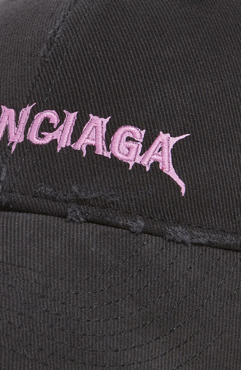 Balenciaga Logo Embroidered Baseball Cap, Alternate, color, 1000 Black
