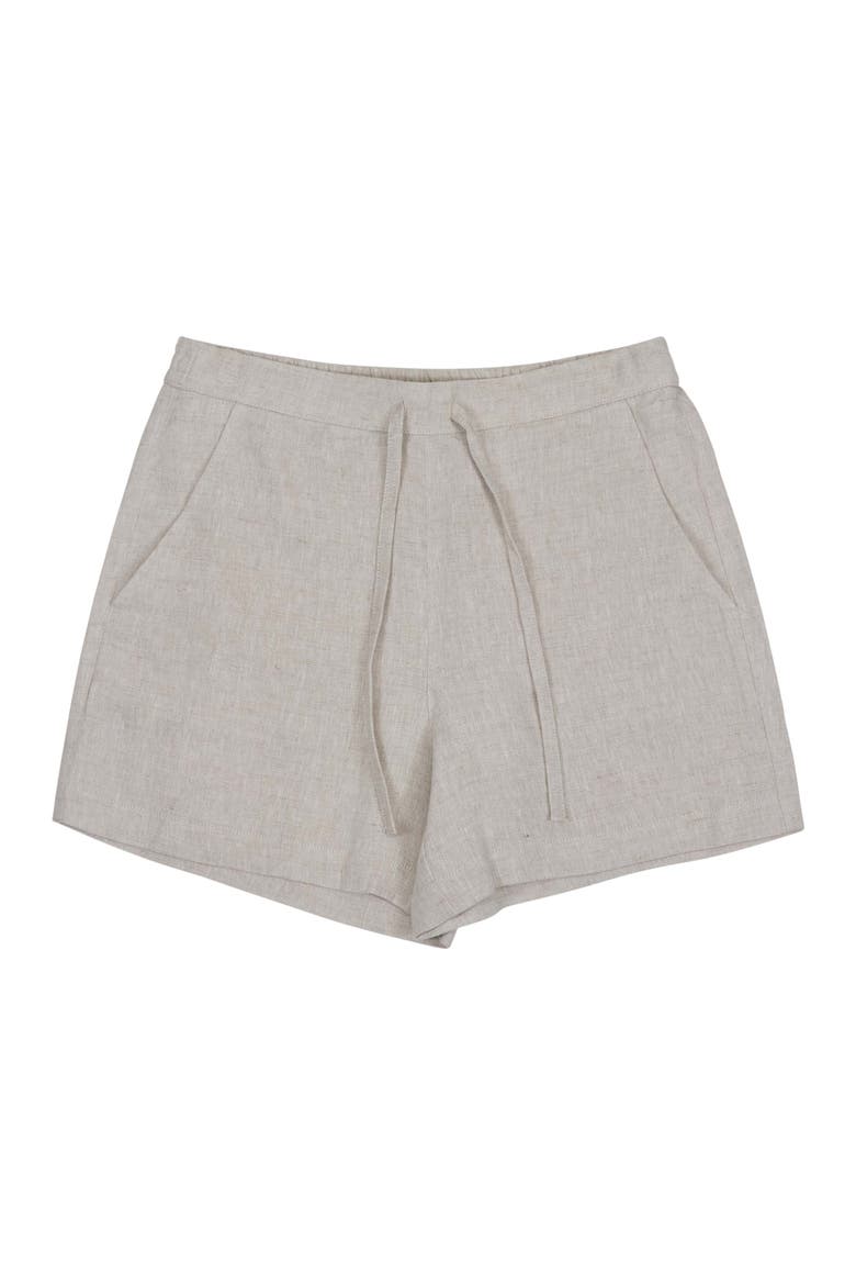 Womens Leanne Drawstring Short, Alternate, color, NATURAL