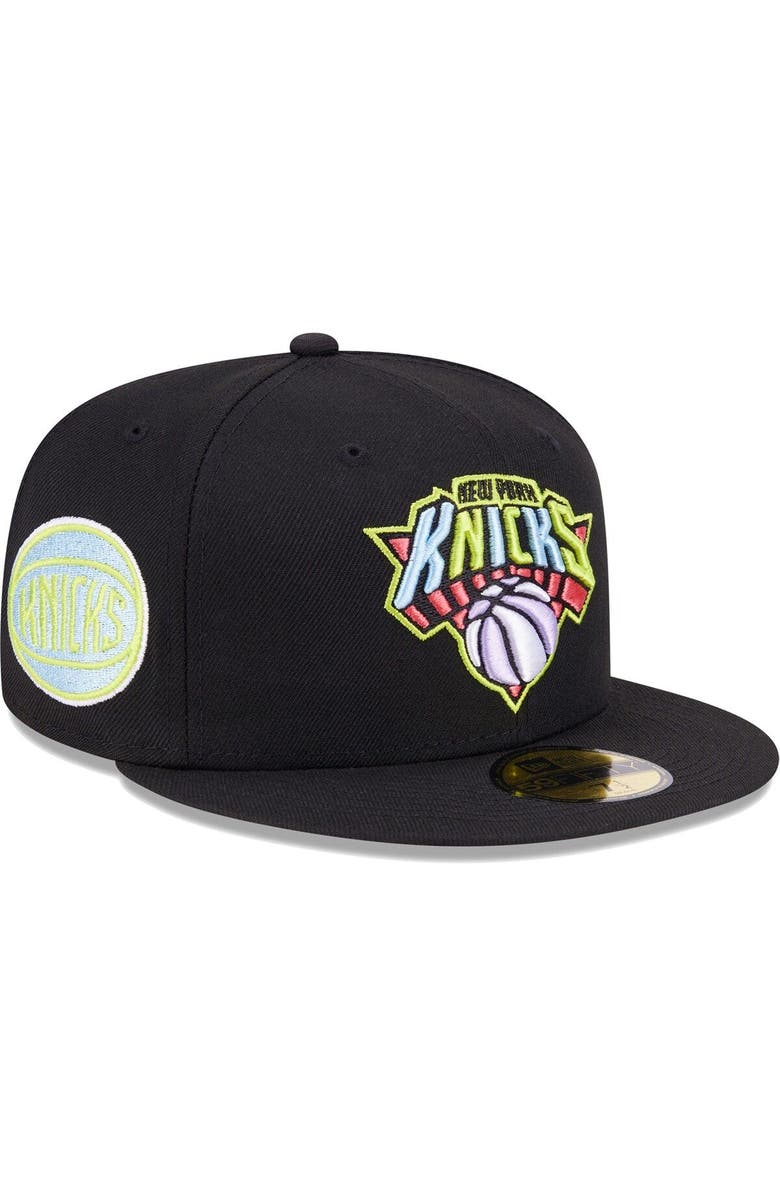 New Era Men's New Era Black New York Knicks Color Pack 59FIFTY Fitted Hat, Main, color, 