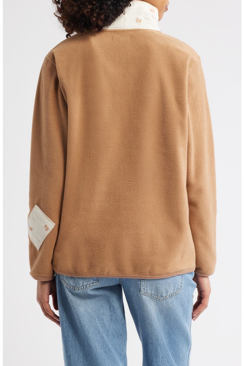 Campy Dreams Fleece Quarter Snap Pullover, Alternate, color, KHAKI