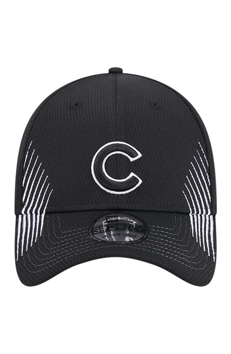 New Era Men's New Era Black Chicago Cubs Active Dash Mark 39THIRTY Flex Hat, Alternate, color, Black
