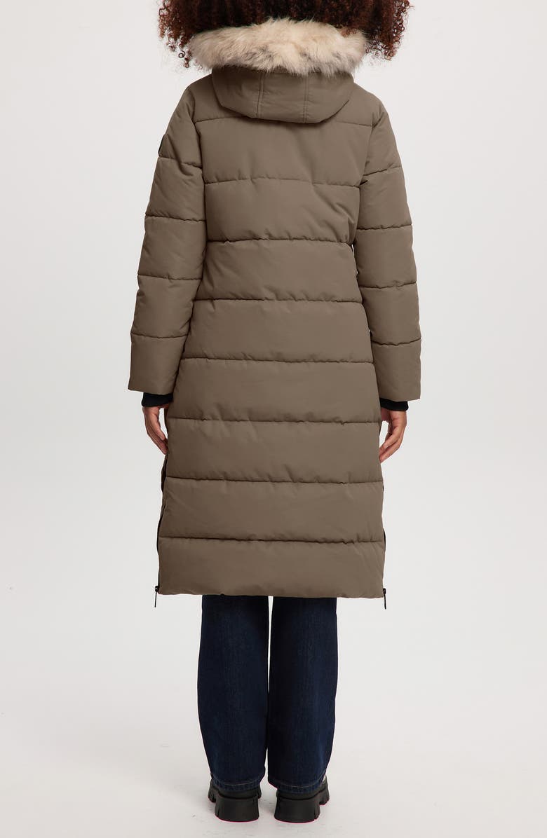 Noize Winter Long Parka with Faux Fur Trim, Alternate, color, Mocha