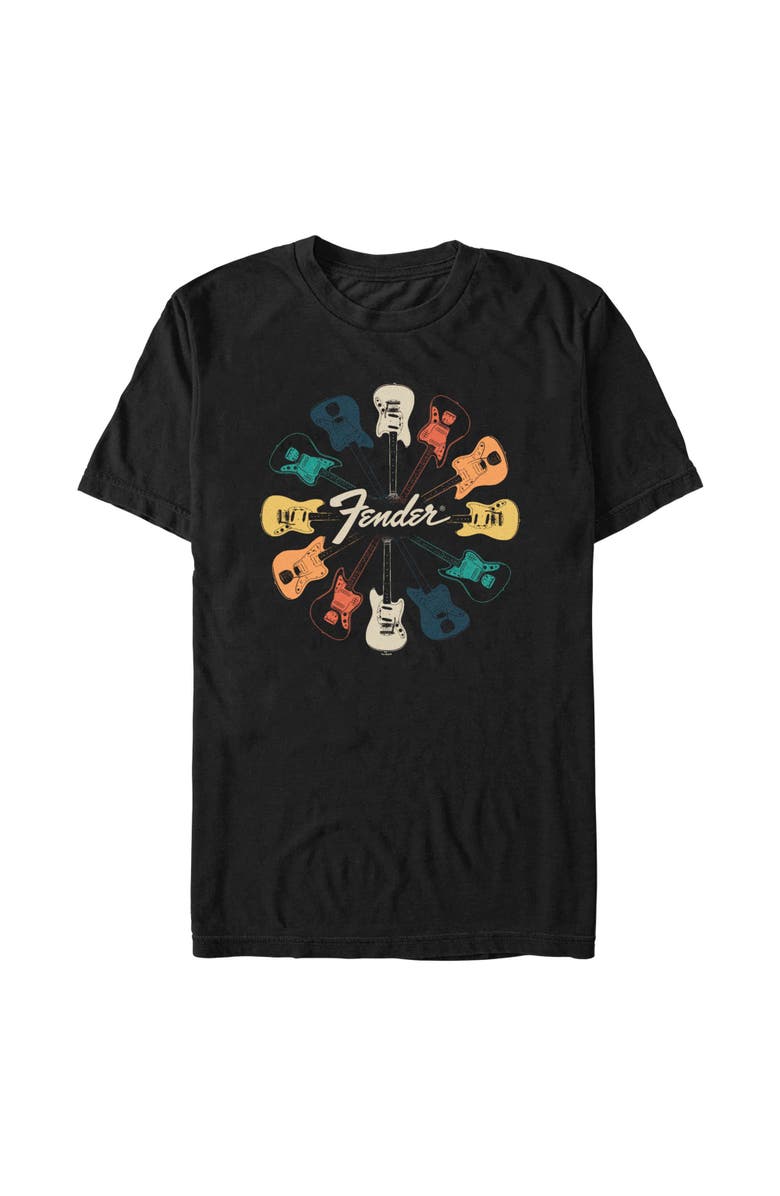 FENDER Men's Fender Colorful Kaleidoscope Guitars  Graphic T-Shirt, Main, color, Black