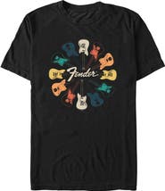 FENDER Men's Fender Colorful Kaleidoscope Guitars  Graphic T-Shirt