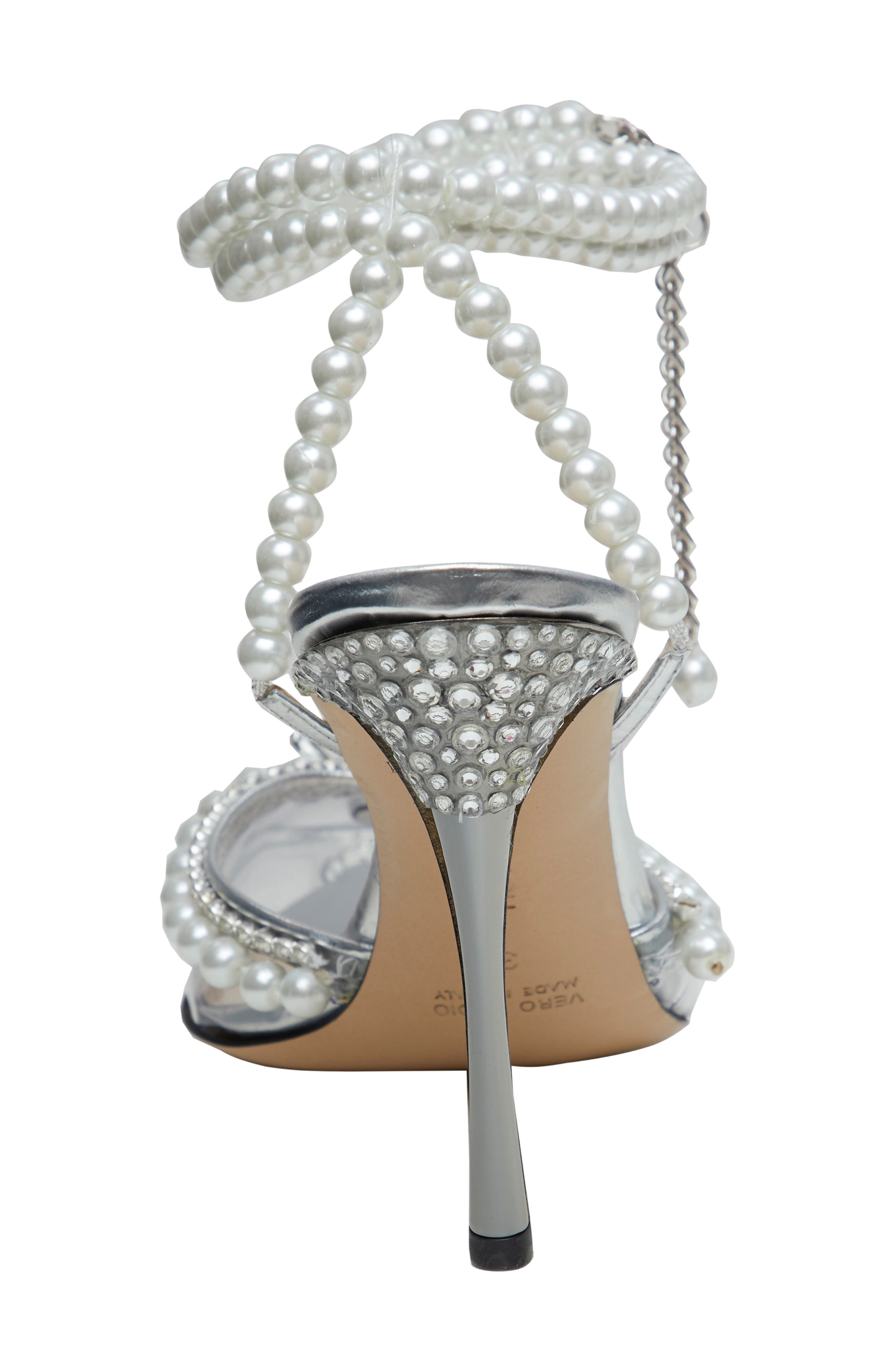 Mach & Mach Diamond of Elizabeth Imitation Pearl Pointed Toe Pump, Alternate, color, 