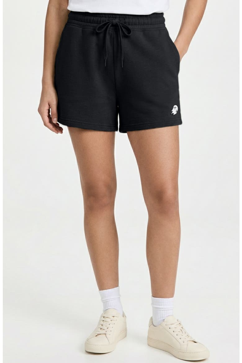 Womens Ghost Midweight Washed Fleece Shorts, Alternate, color, Black