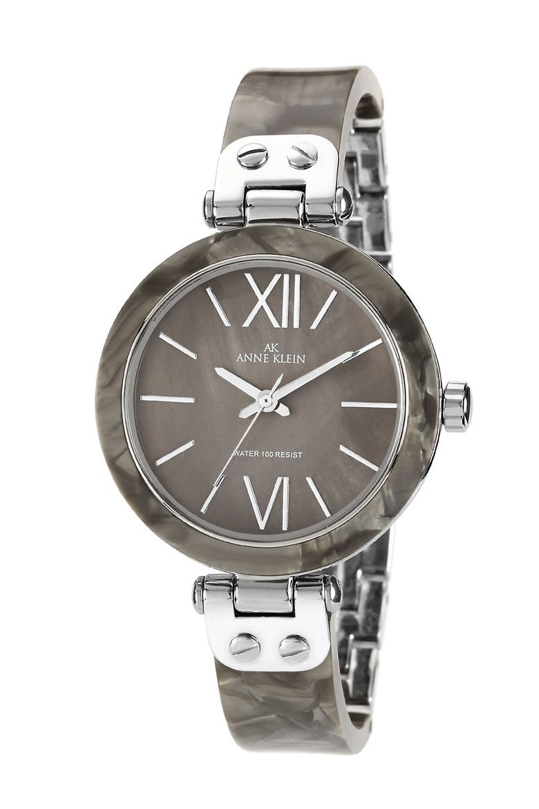 Round Skinny Bangle Watch, 33mm, Main, color, GREY