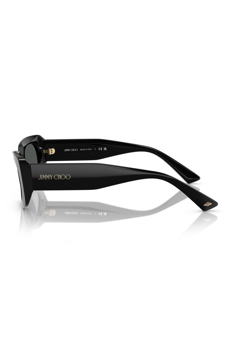 54mm Polarized Pillow Sunglasses, Alternate, color, BLACK