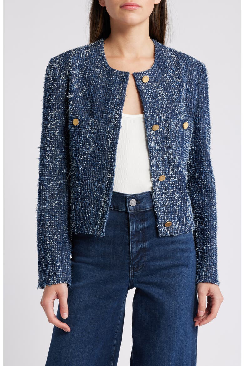 Denim Bouclé Jacket, Main, color, MAGIC