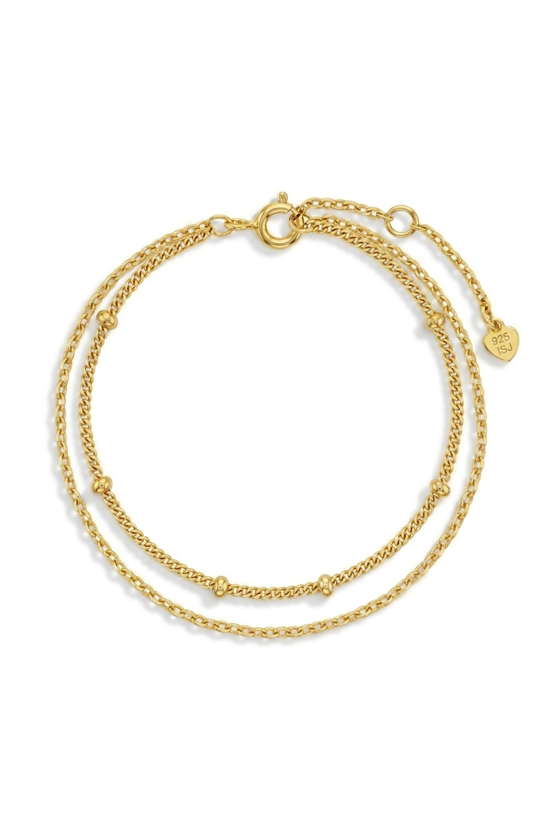 Layered Satellite Girls Plated Bracelet, Main, color, Gold
