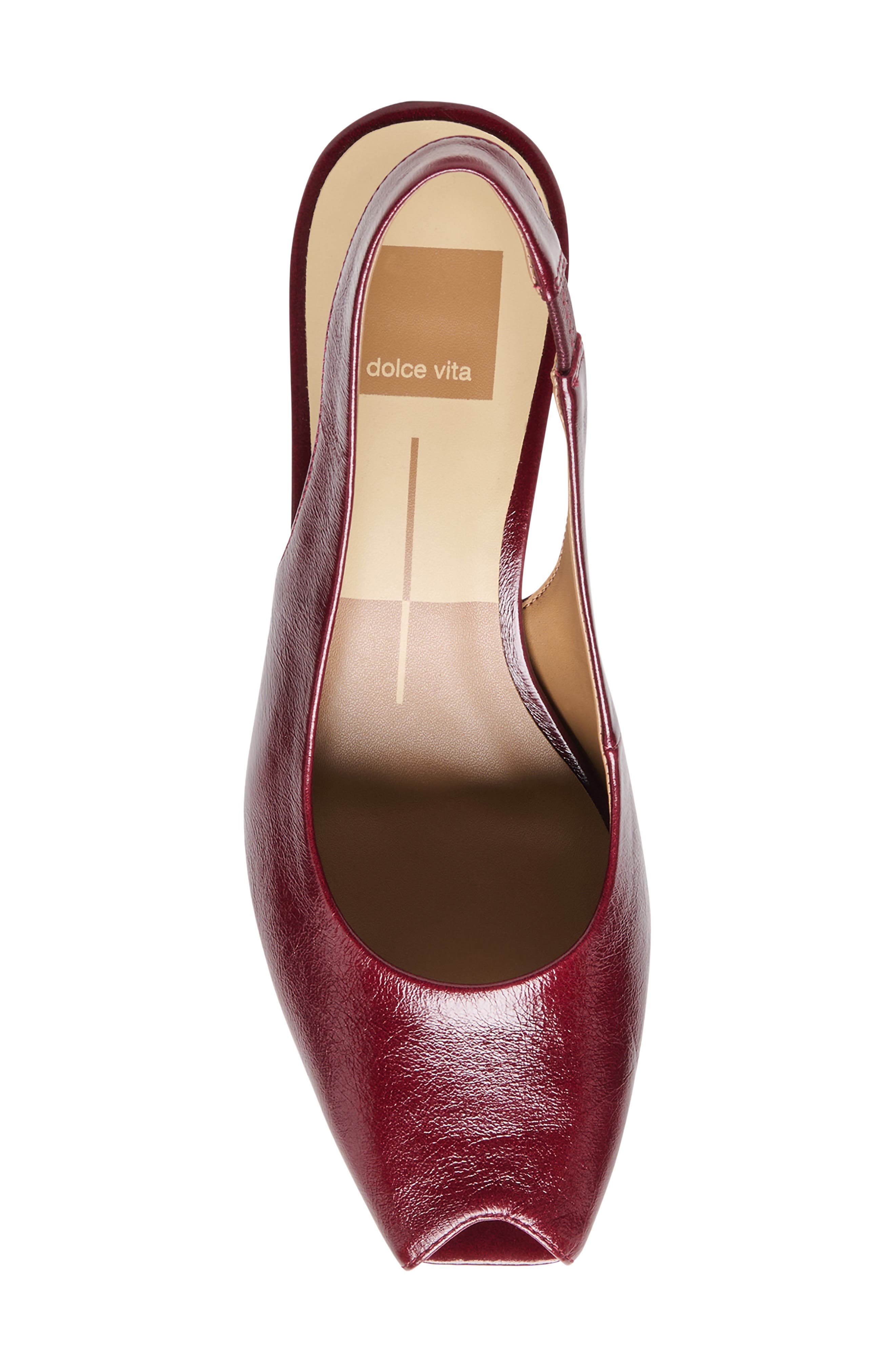 Anabel Peep Toe Slingback Pump, Alternate, color, OXBLOOD LEATHER