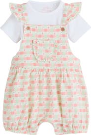 NEXT Pastel Gingham Frill Romper & Bodysuit Set