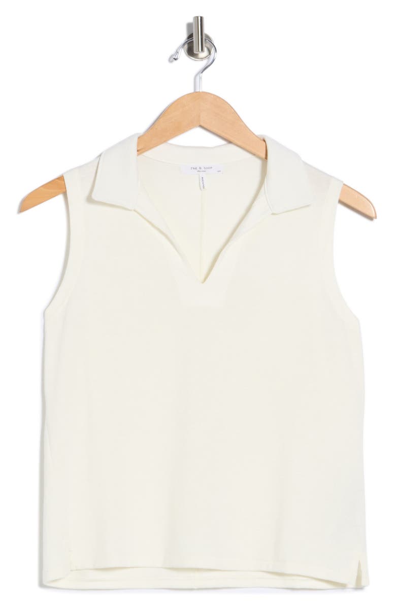 rag & bone Lea Tank Polo, Main, color, Chalk