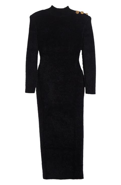 バルマン　ワンピース　BALMAIN dress　秋冬 Balmain V-Neck 4 Pocket Mini Knit Dress | Neiman Marcus