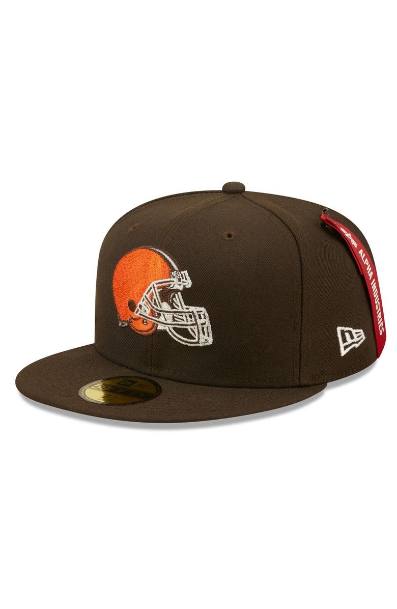 New Era x Alpha Industries Men's New Era x Alpha Industries Brown Cleveland Browns Alpha 59FIFTY Fitted Hat, Alternate, color, 