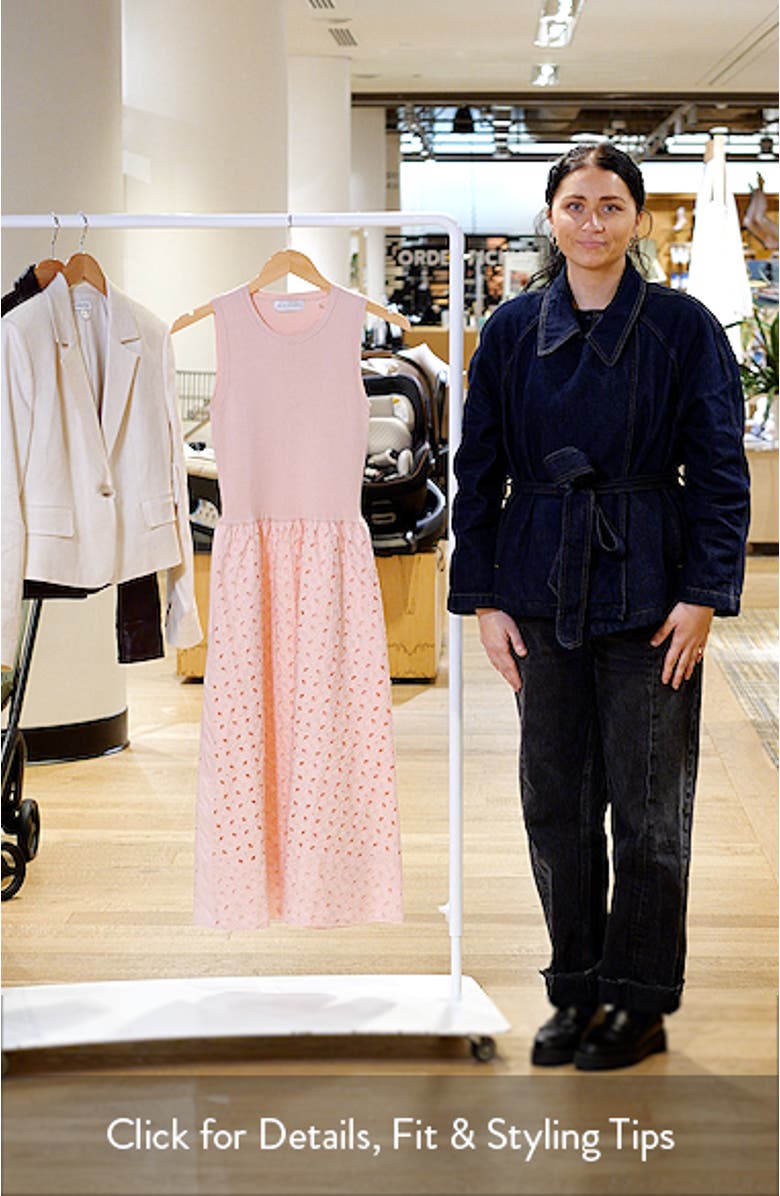 Emma Sleeveless Rib & Broderie Anglaise Dress, sales video thumbnail