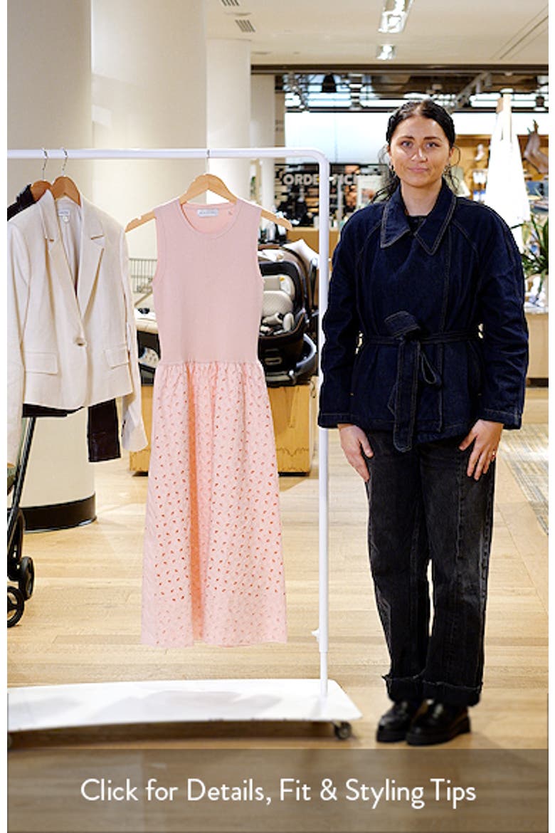 Emma Sleeveless Rib & Broderie Anglaise Dress video