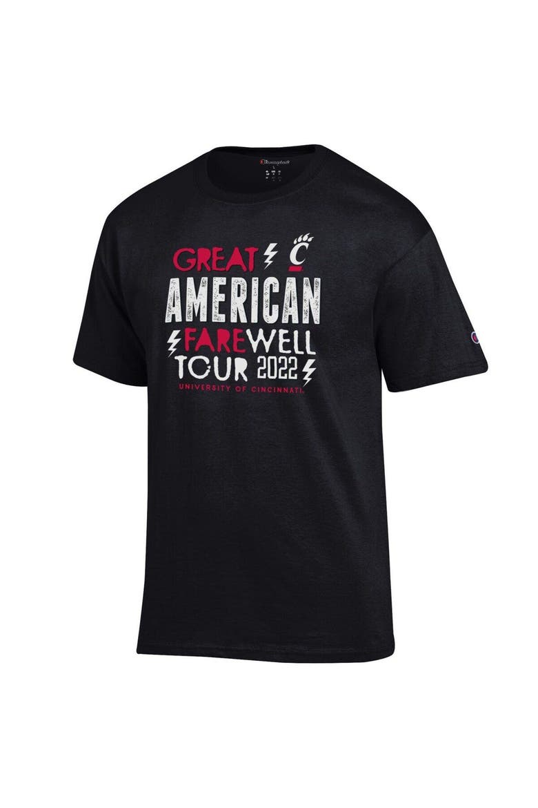 Men's Champion Black Cincinnati Bearcats Farewell Tour T-Shirt, Alternate, color, Black