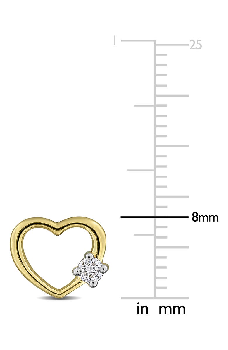 Created Forever Lab-Grown Diamond Heart Earrings, Alternate, color, Gold/ White