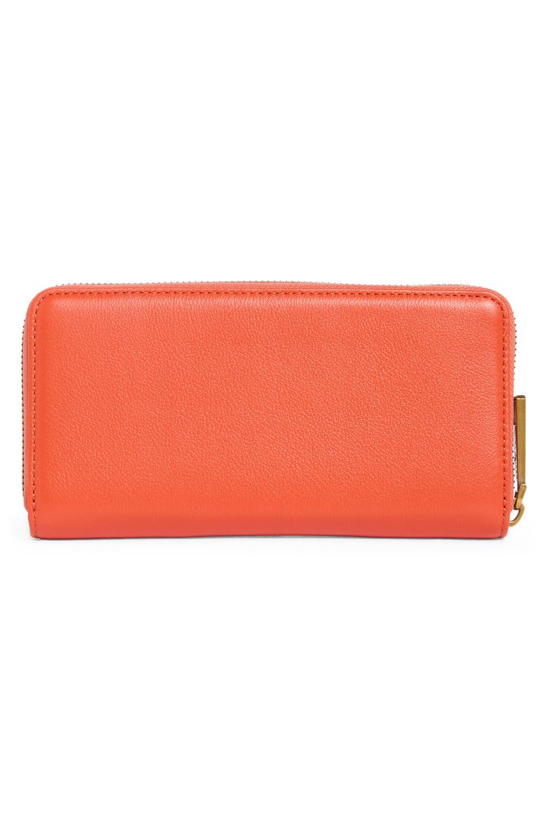 Chelsea Zip Around Leather Wallet, Alternate, color, ORANGE