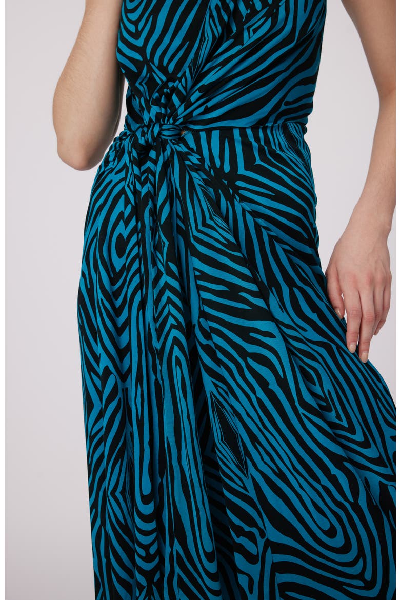 Geri Print Tie Waist Sleeveless Maxi Dress, Alternate, color, ZEBRA BLUE LG