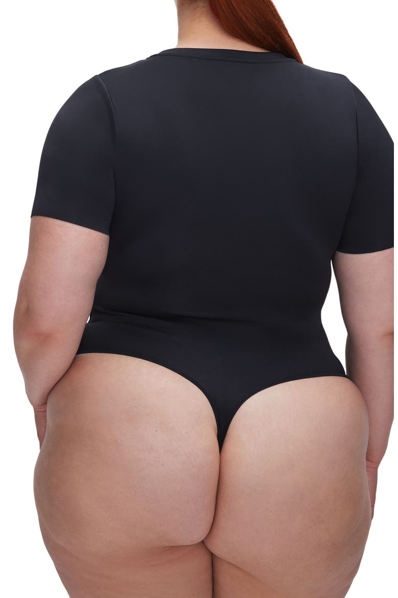 Sculpting Tee Bodysuit, Alternate, color, BLACK001
