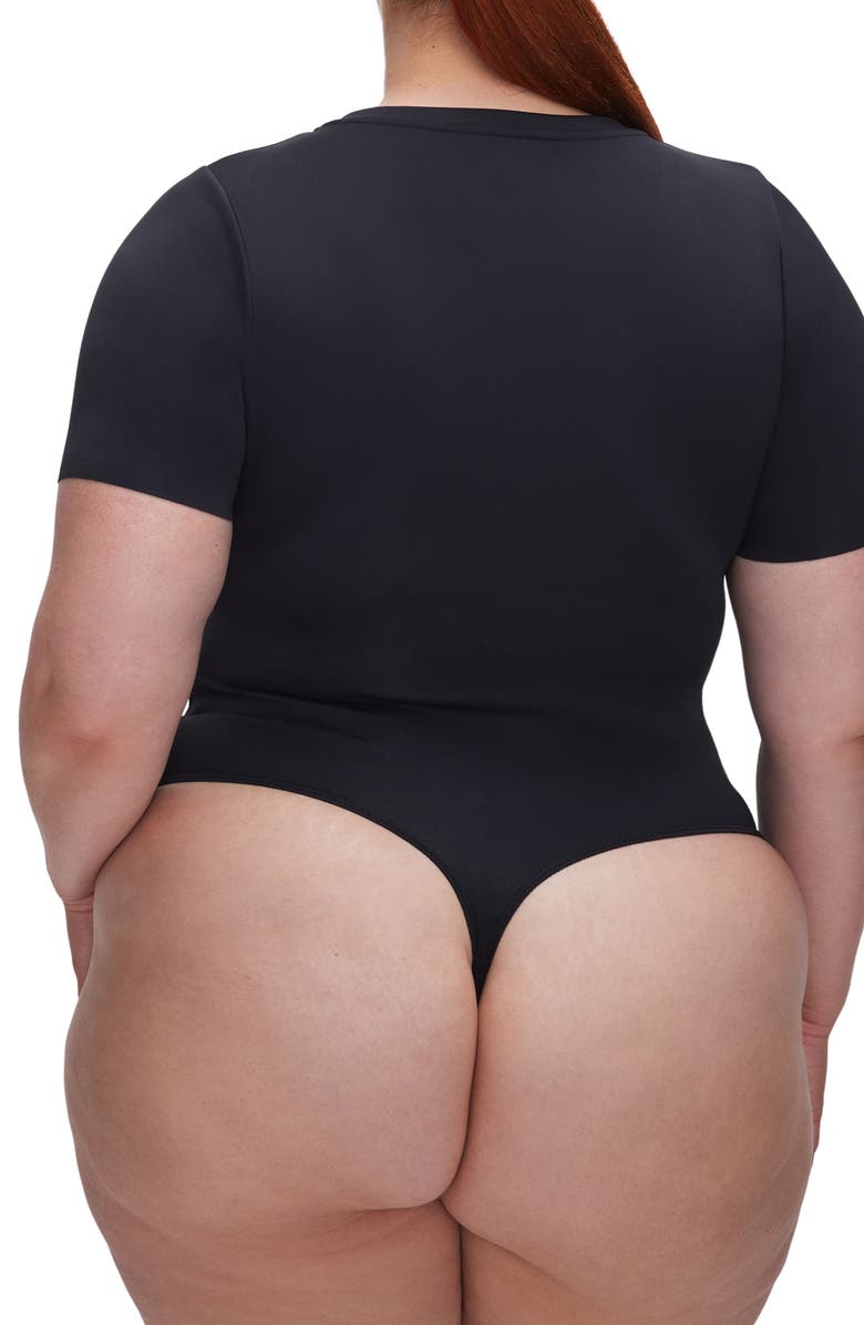 Good American Sculpting Tee Bodysuit, Alternate, color, Black001