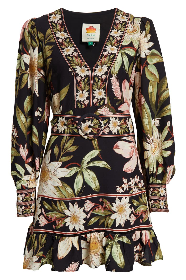 Surreal Flowers Long Sleeve Minidress, Alternate, color, SURREAL FLOWERS BLAC