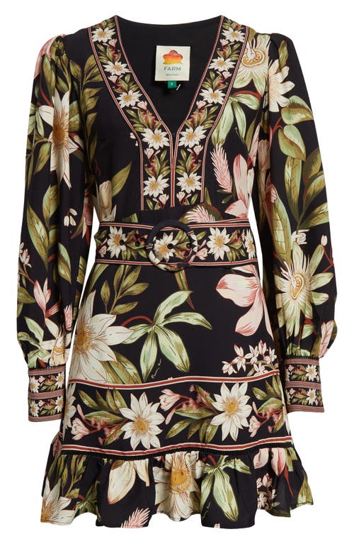 FARM RIO FARM RIO SURREAL FLOWERS LONG SLEEVE MINIDRESS 
