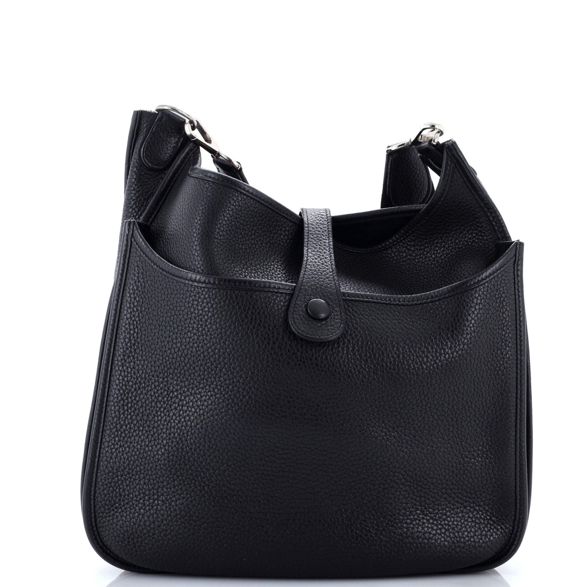 Pre-Owned Hermes Evelyne Bag Gen III Clemence GM, Alternate, color, Noir