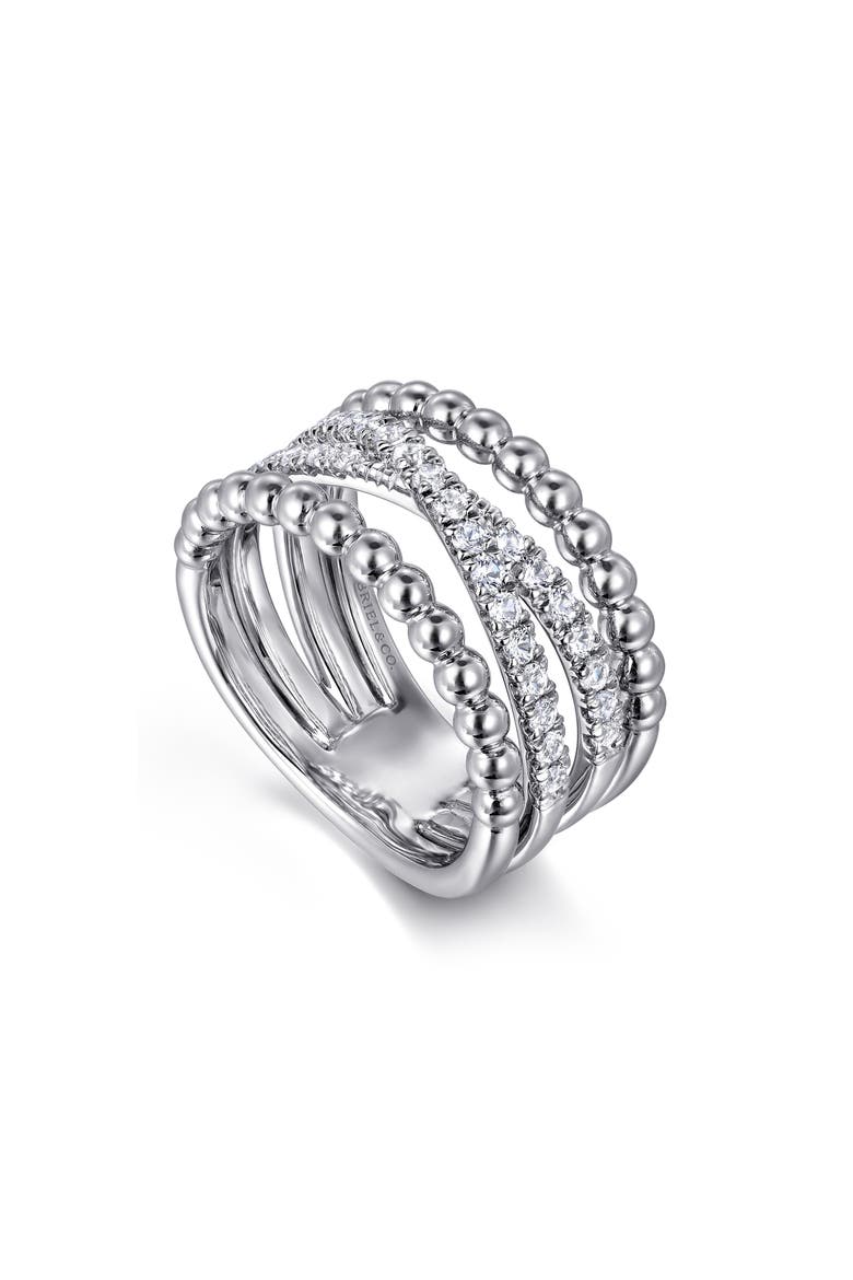 Bujukan Sterling Silver White Sapphire Ring, Main, color, STERLING SILVER